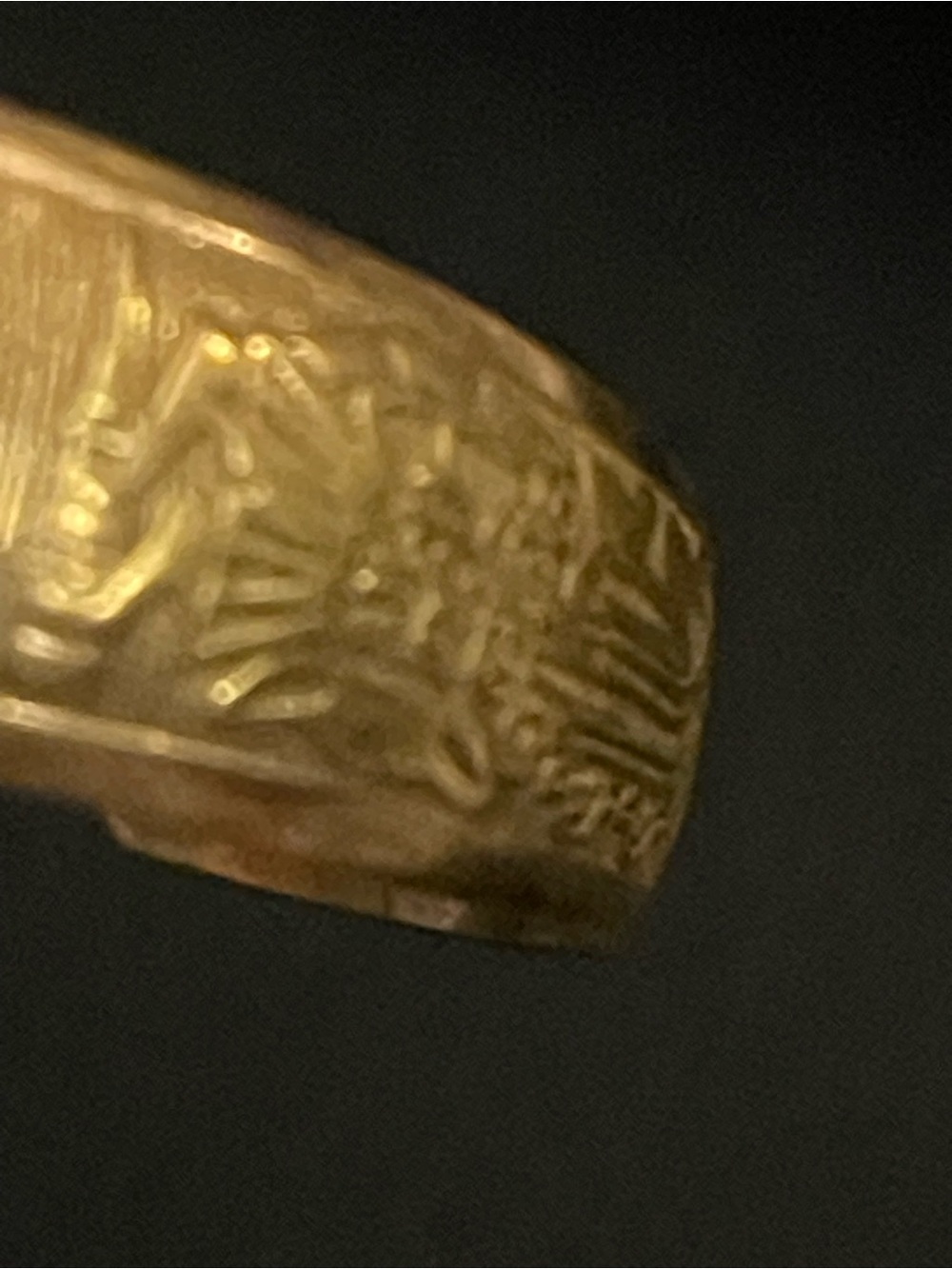 Engraved Gold-Tone Cuff Bracelet - Picture 6 of 6